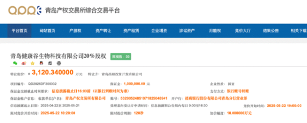 宏泰配资 青岛昌阳投资转让健康谷生物股权，后者控股股东已注销